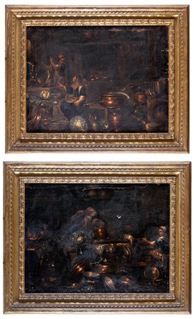 Giovanni Domenico Valentini (attribuito a) (Roma, 1630 - Imola, 1708) Coppia...