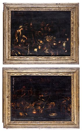 Giovanni Domenico Valentini (attribuito a) (Roma, 1630 - Imola, 1708) Coppia...