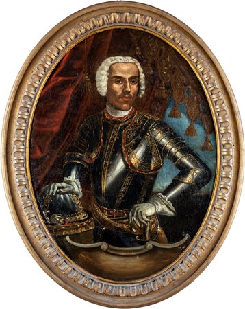 Pittore del XVIII secolo Ritratto di gentiluomo in armatura olio su tela...