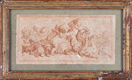 Anonimo, fine del XVIII secolo Baccanale di putti predelineato con ritocchi...