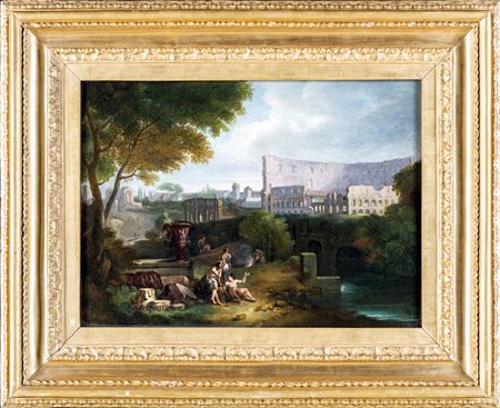 Jan Franz van Bloemen (attribuito a) (Anversa, 1662 - Roma, 1749) Veduta del...