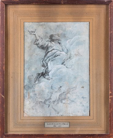 Pittore emiliano del XVIII secolo Figura di profeta Matita e biacca su carta...