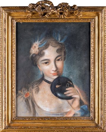 Scuola veneziana del XVIII secolo Ritratto di dama pastelli su carta, cm...