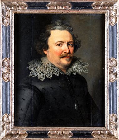 Scuola Fiamminga del XIX secolo Ritratto virile olio su tavola, cm 60x50 - in...