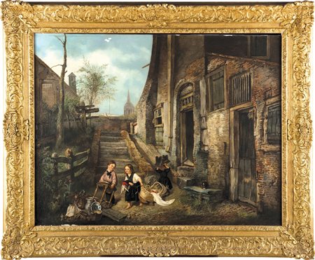 Jan Fabius (01-Principale) (Delft, 1820 - Amsterdam, 1889) Scorcio di...