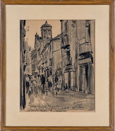 Antonio Asturi (Vico Equense , 1904 - Vico Equense, 1986), 1949 Folla in...