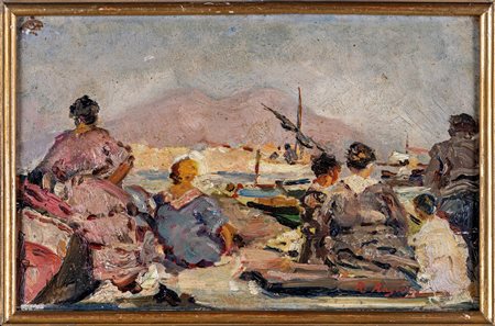 Raffaele Ragione (Napoli, 06/04/1851 - Napoli, novembre 1925) Scena a...