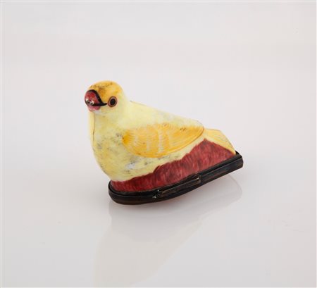  
Tabacchiera in rame smaltato, Bilston, XVIII secolo 
 cm 6x7x3,5