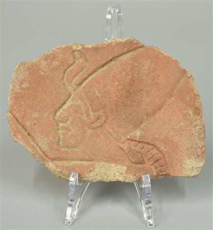 FRAMMENTO EGIZIO frammento egizio in pietra raffigurante faraone ad...