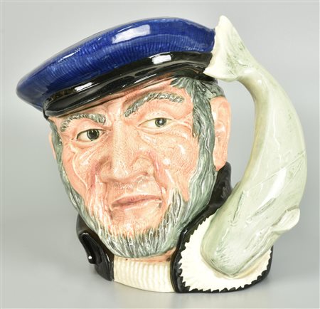 BROCCA in ceramica Royal Doulton raffigurante Capt Ahab Inghilterra, meta' XX...