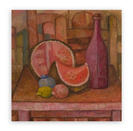 VITO MELOTTO (1928 - Natura morta con anguria, 1982