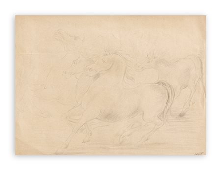 ALIGI SASSU (1912-2000) - Studio di cavalli
