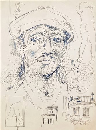 FERRONI GIANFRANCO Livorno (LI) 1927 Composizione con volto 1943 China su...