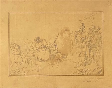 CONSONI NICOLAS Gradara (Fr) 1814 Scena biblica China su cartoncino...