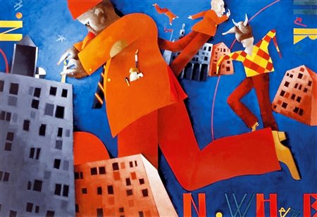 TADINI EMILIO Milano (Mi) 1927 Oltremare 1990 Serigrafia su cartoncino es....