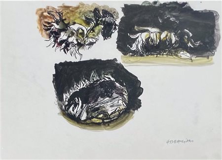 ADDAMIANO NATALE Bitetto (Ba) 1943 Senza titolo Mista su carta 24,00x34,00...