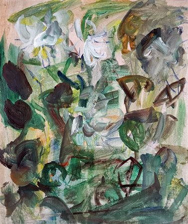 TRECCANI ERNESTO Milano (Mi) 1920 Siepe 1975 Olio su tela 60,00x50,00 Firmato...