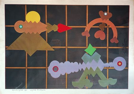 VOLPINI RENATO Napoli (Na) 1934 Composizione 1972 Mista su carta su base...