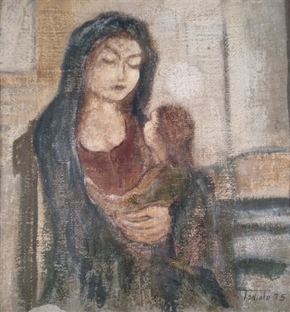 TONIOLO ENNIO Sesto san Gioivanni (Mi) 1935 Maternità 1975 Affresco riportato...