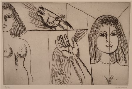 CASSINARI BRUNO Piacenza (PC) 1912 Senza titolo 1970 Incisione acquaforte...