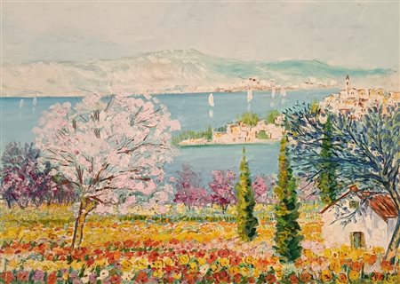 IALENTI ANTONIO Campobasso (Cb) 1937 Paesaggio Olio su tela 50,00x70,00 Firma...