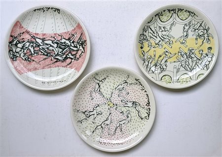 BRINDISI REMO Roma (Roma) 1918 Senza titolo 3 Ceramiche smaltate 26,00x26,00...