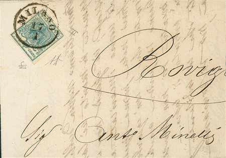 ANTICHI STATI - Lombardo Veneto - 45 cent - parte di lettera da Milano a...
