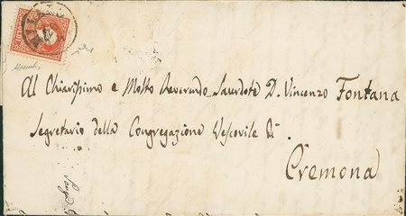 ANTICHI STATI - Lombardo Veneto - 5 soldi - lettera da Milano a Cremona del...