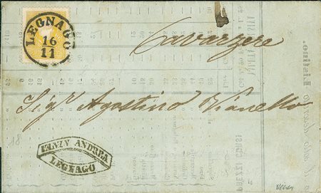 ANTICHI STATI - Lombardo Veneto - 2 soldi - isolato su circolare da Legnago a...