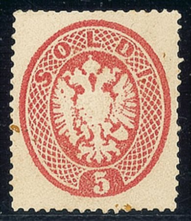 ANTICHI STATI - Lombardo Veneto - 1863 - 5 soldi - dentellatura superiore...