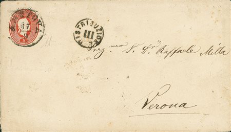 ANTICHI STATI - Lombardo Veneto - 5 soldi - Busta postale da Mantova a Verona...