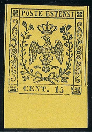 ANTICHI STATI - Modena - 1852 - 15 cent - bordo foglio - gomma integra (3)