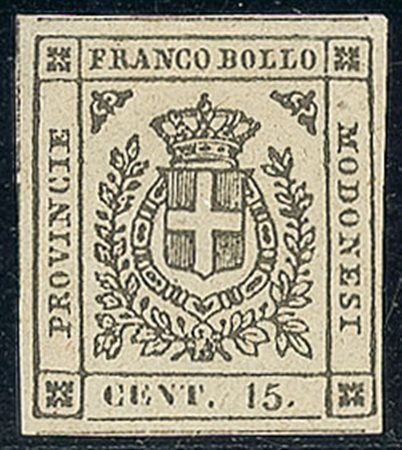 ANTICHI STATI - Modena - 1859 - 15 cent grigio nero - Diena (14b - 950)