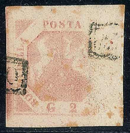 ANTICHI STATI - Napoli - 1858 - 2 grana - stampa mancante a destra - qualche...