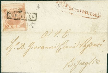 ANTICHI STATI - Napoli - 2 grana - involucro di lettera da Altamura a...