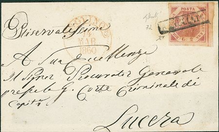 ANTICHI STATI - Napoli - 2 grana - parte di lettera da Bovino a Lucera del...