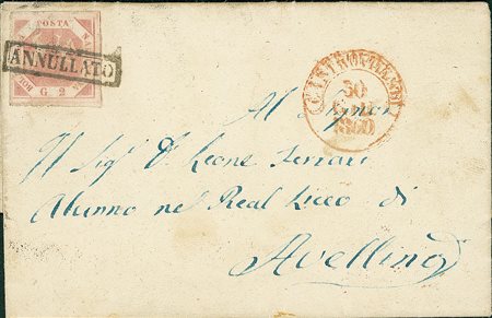ANTICHI STATI - Napoli - 2 grana - lettera da Castrovillari a Avellino del...