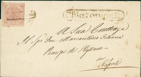 ANTICHI STATI - Napoli - 2 grana - involucro di lettera da Chiaromonte a...