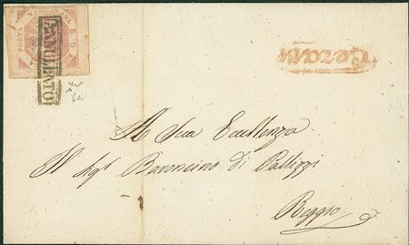 ANTICHI STATI - Napoli - 2 grana - lettera da Gerace a Reggio del 11.11.58 -...