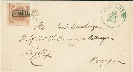 ANTICHI STATI - Napoli - 2 grana - lettera da Lucera a Aversa del 12.11.59 -...