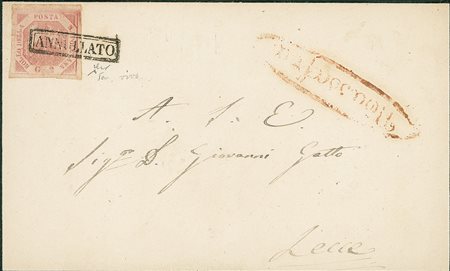ANTICHI STATI - Napoli - 2 grana - lettera da Massafra a Lecce - Chiavarello...