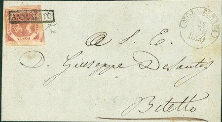 ANTICHI STATI - Napoli - 2 grana - frontespizio di lettera da Mola di Bari a...