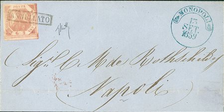 ANTICHI STATI - Napoli - 2 grana - lettera da Monopoli a Napoli del 13.9.59 -...