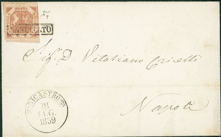 ANTICHI STATI - Napoli - 2 grana su lettera da Nicastro a Napoli del 18.7.59...