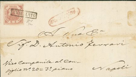 ANTICHI STATI - Napoli - 2 grana - lettera da Sulmona a Napoli del 11.5.59 -...