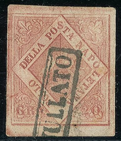 ANTICHI STATI - Napoli - 1858 - 20 grana rosa lillaceo - Diena (12a - 1.500)