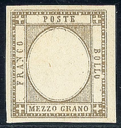 ANTICHI STATI - Napoli - 1861 - Mezzo grano - senza effigie - gomma integra...