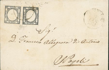 ANTICHI STATI - Napoli - Due pezzi del 1 grano di colori diversi su lettera...