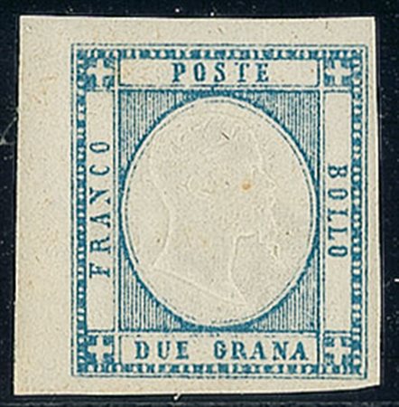 ANTICHI STATI - Napoli - 1861 - 2 grana - bordo foglio non tosato a sinistra...
