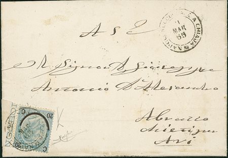 ANTICHI STATI - Napoli - Napoli Succursale a Chiaja - 20 cent su 15 - lettera...